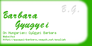 barbara gyugyei business card